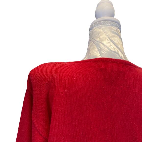 Vintage Y2K Victoria Jones Red Knit Cropped 3/4 Sleeve Knit Sweater Shirt Sz PM - Picture 13 of 16